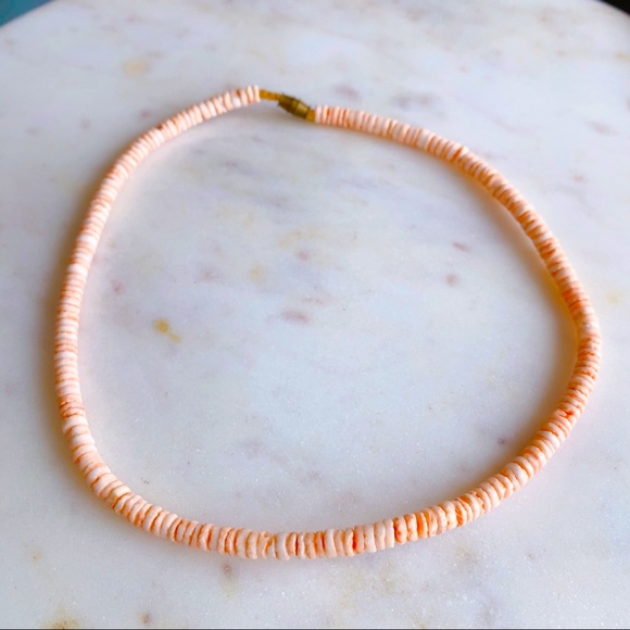 Bloomingdales pink cream necklace shell - Picture 1 of 6